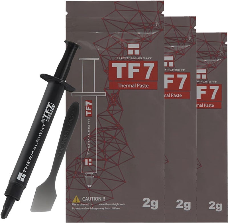 Thermalright معجون حراري TF7 - 12.8 واط/م.ك مركب تبريد 2 جرام | متانة عالية | لجميع مبردات المعالجات | عبوة 3 قطع - Image 1